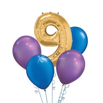 HBQ2211 Outer Space Number Balloon Bouquet