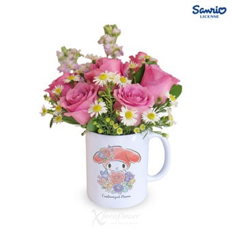 6 Yam Roses with My Melody Personalised Mug for Gemini