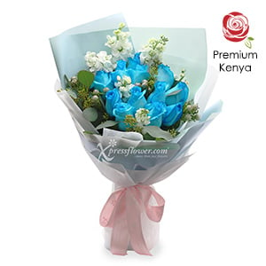 BQ1809 Euphoric Charms (12 Blue Roses)