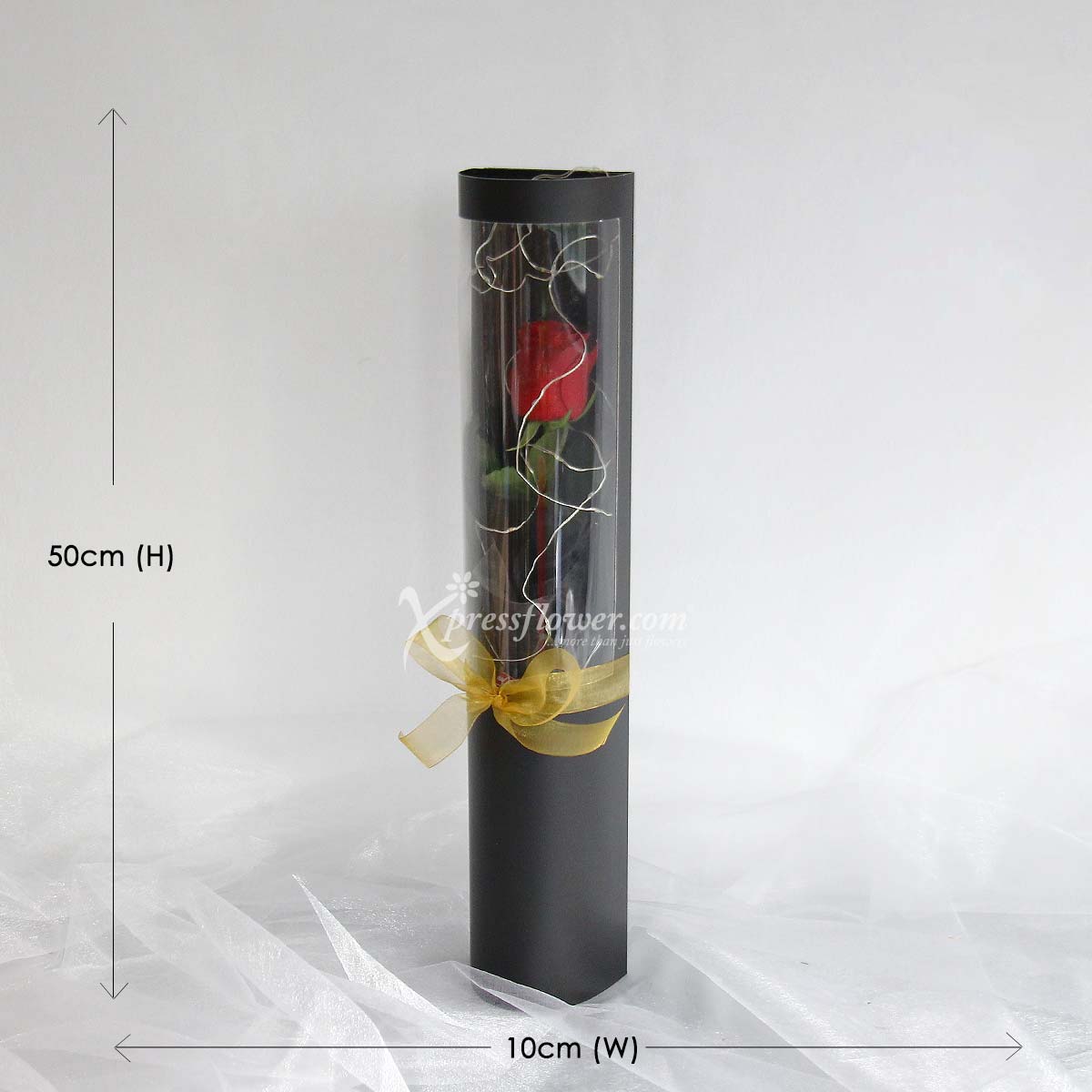 abu2102 Butterfly Kisses 1 Red Rose with LED lights 1c