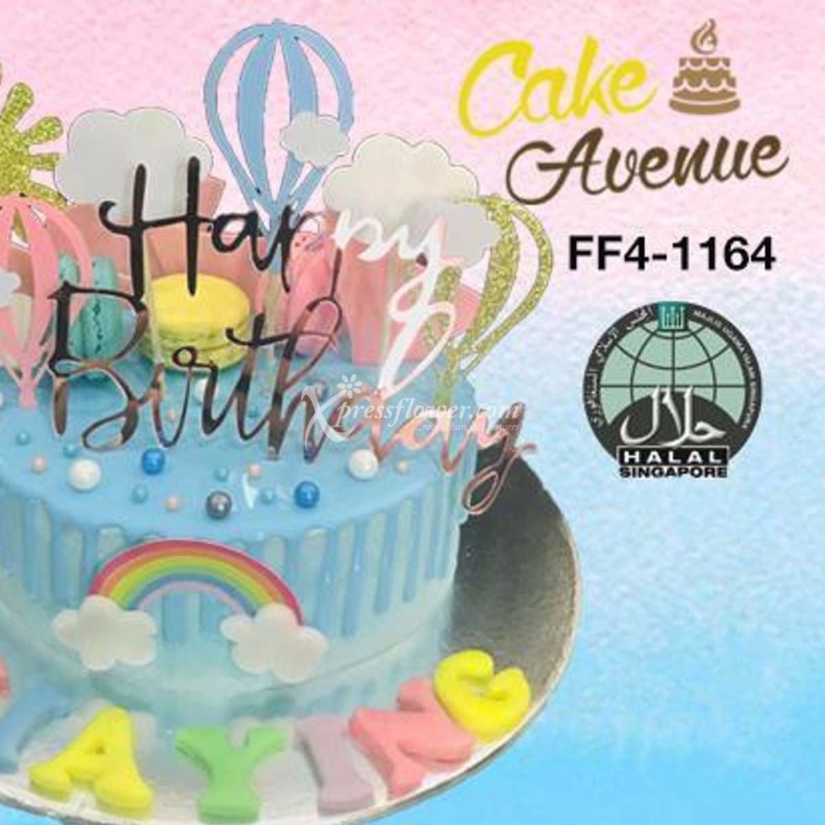 Happy Birthday - Hot Air Balloon Blue (Cake Avenue)