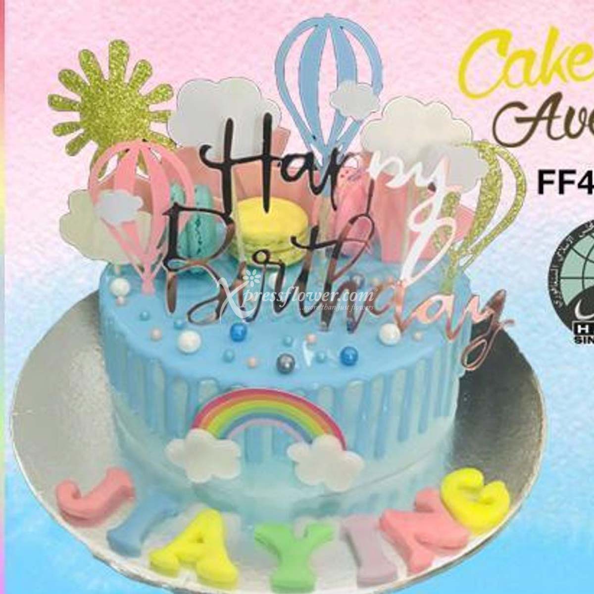 CAC2107 Happy Birthday Hot Air Balloon Blue B