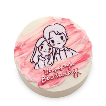 Watercolor Theme with Edible Couple Print Bento Cake (Cake Inspiration)