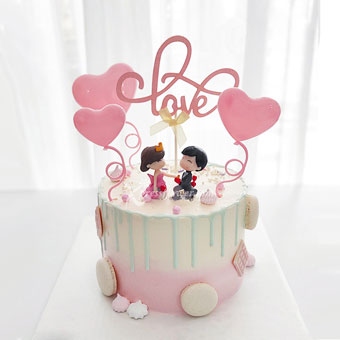 Couple Spring Hearts Topper Cake (Cake Inspiration)
