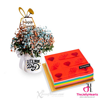 JH2304 Birthday Rainbow (Rainbow Million Star with The Jelly Hearts Cake)