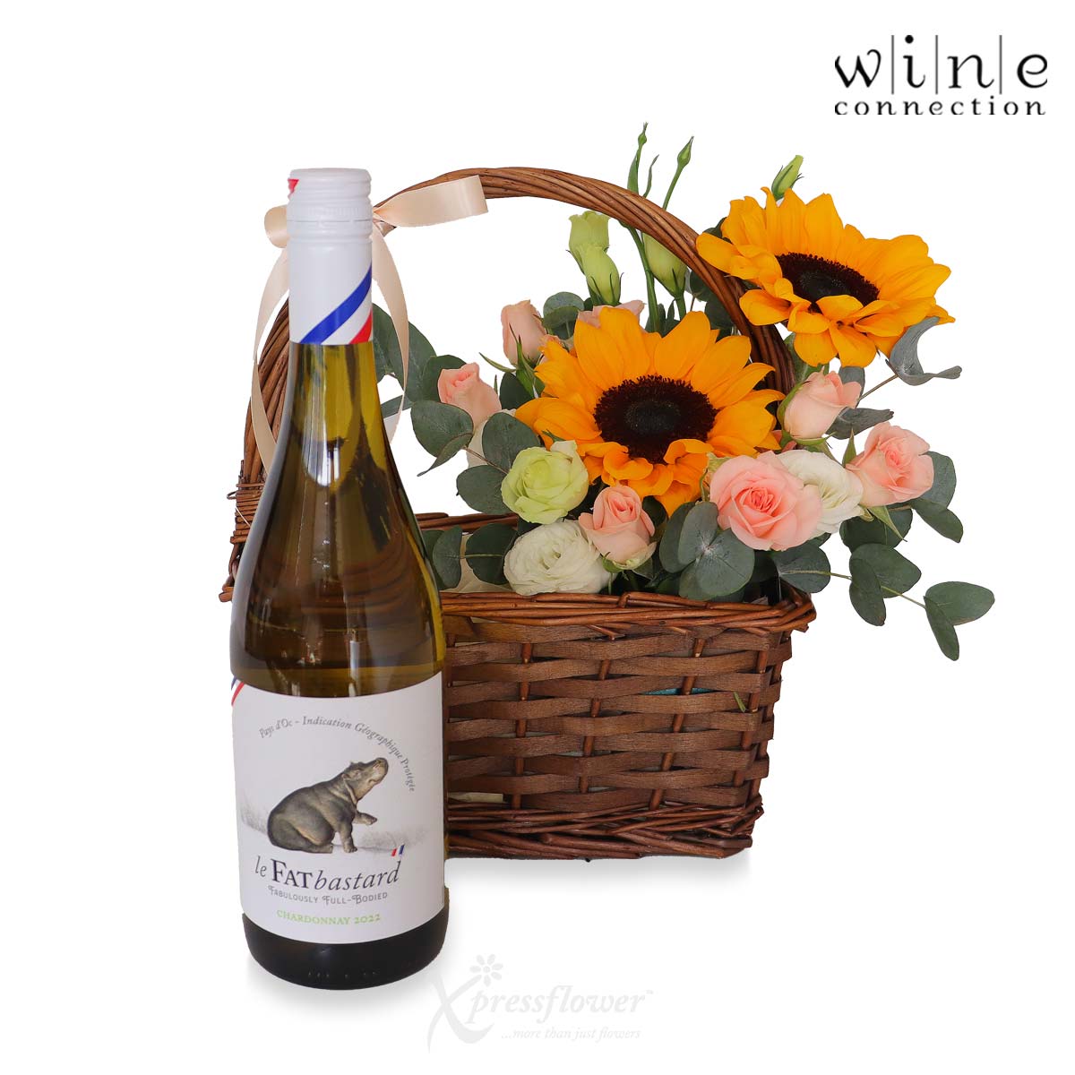 CW2304_Wine Blossom Sunflowers with Chardonnay 1b