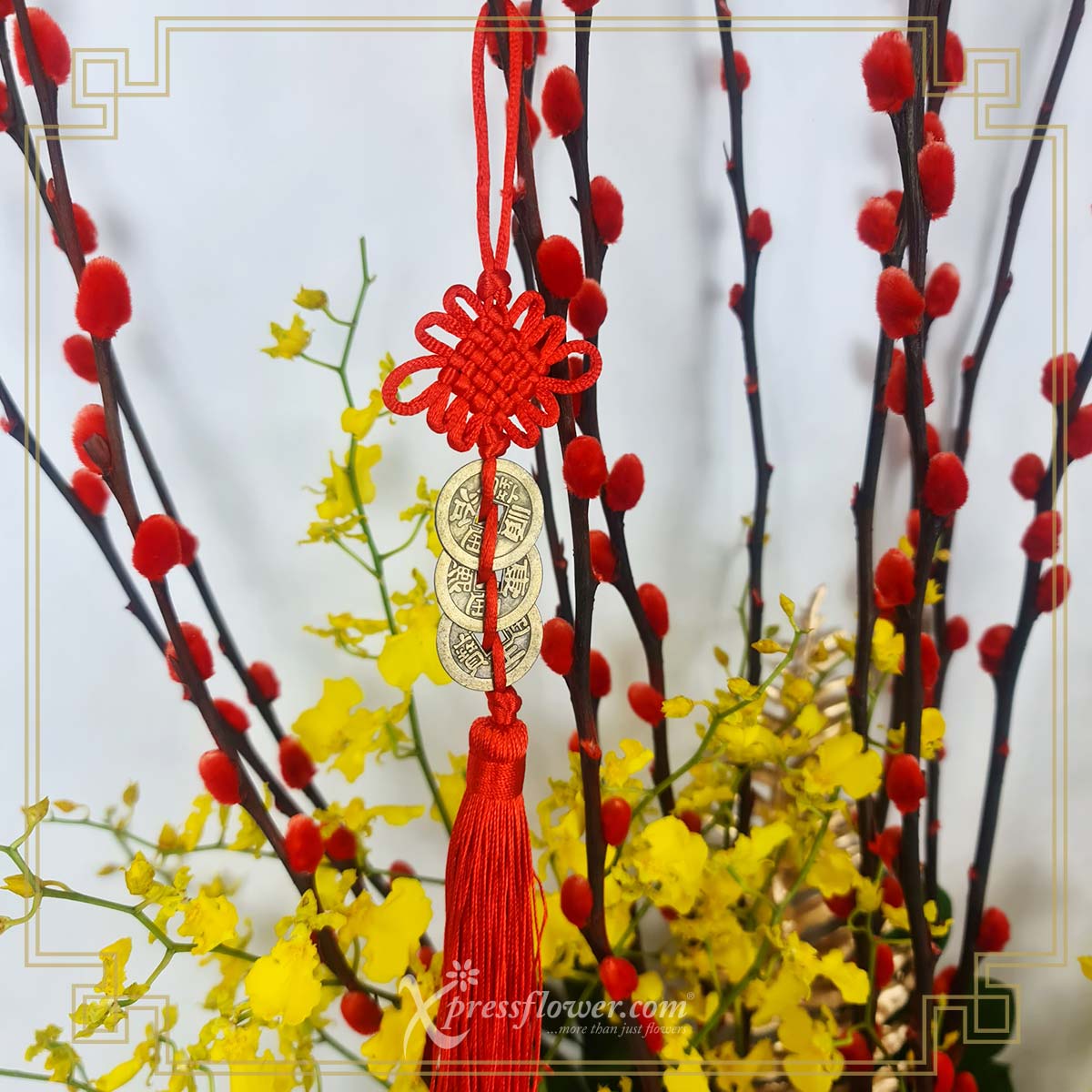 CNY Flowers Red Anthuriums Yellow Orchids and Red Willows_1C