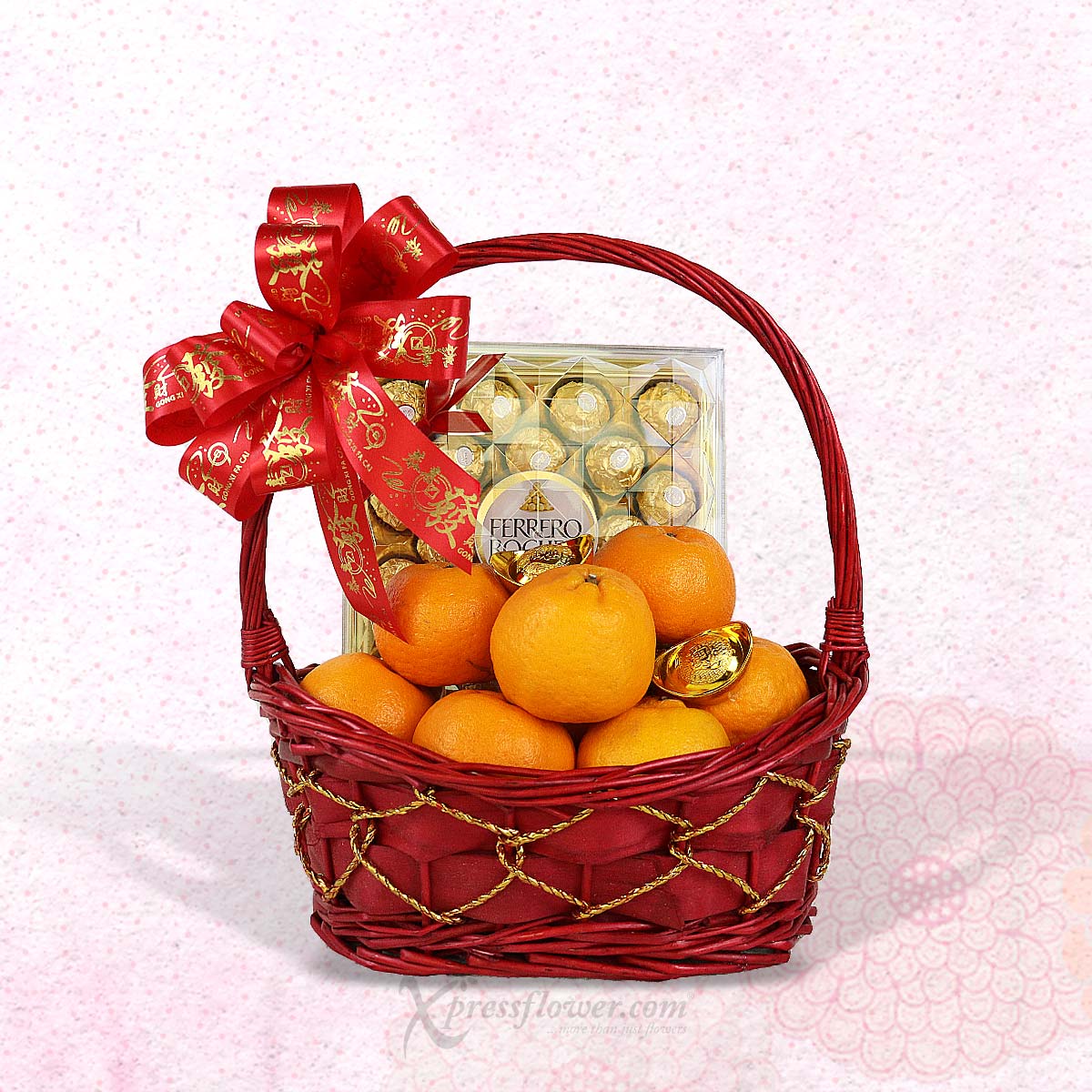 Golden Fortune (CNY Hamper - 8 Mandarin Oranges with 24 Ferrero Rocher)