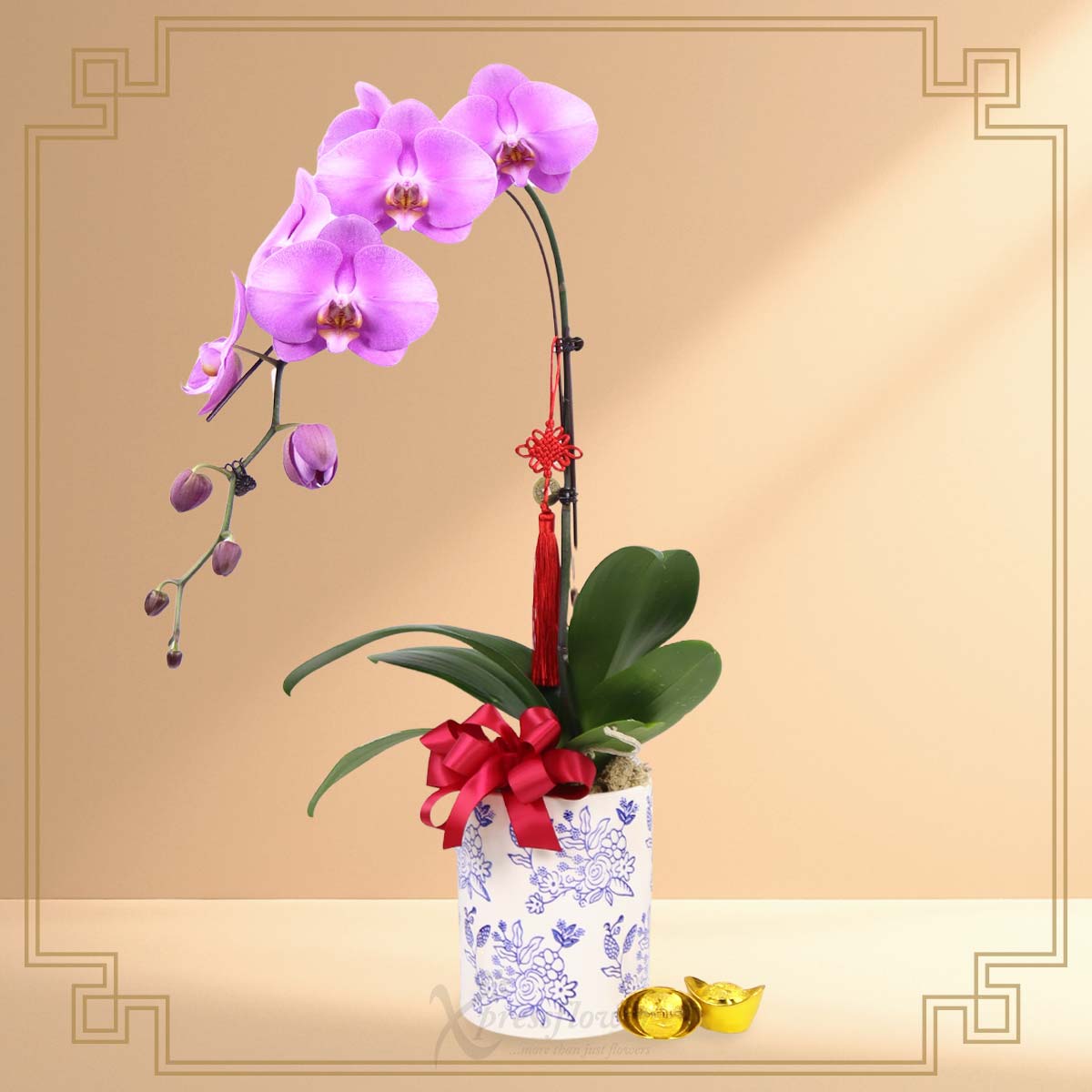 Gentle Abundance  (1 Stalk Pink Orchid)