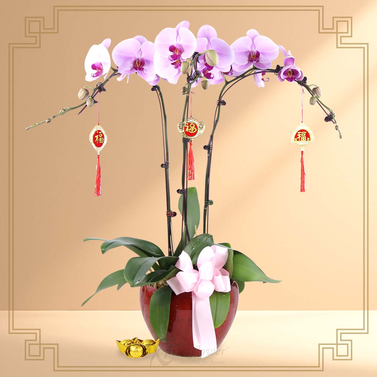 Radiant Wishes (3 Stalk Pink Orchids)