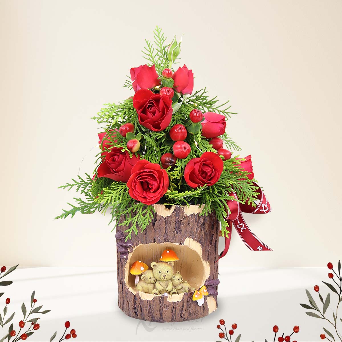 Yuletide Warmth (Red Rose Sprays)