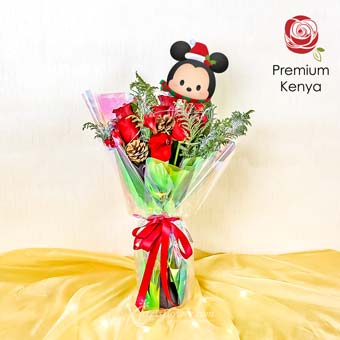Holographic Dreams (6 Red Roses Disney Bouquet)