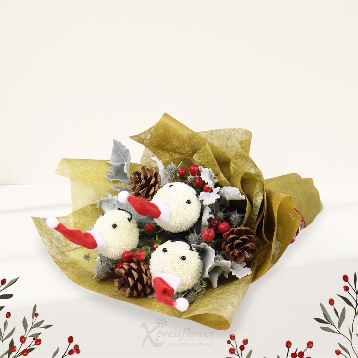 XMBQ2502 Jingle Joy 3 White Pong Pongs 1b