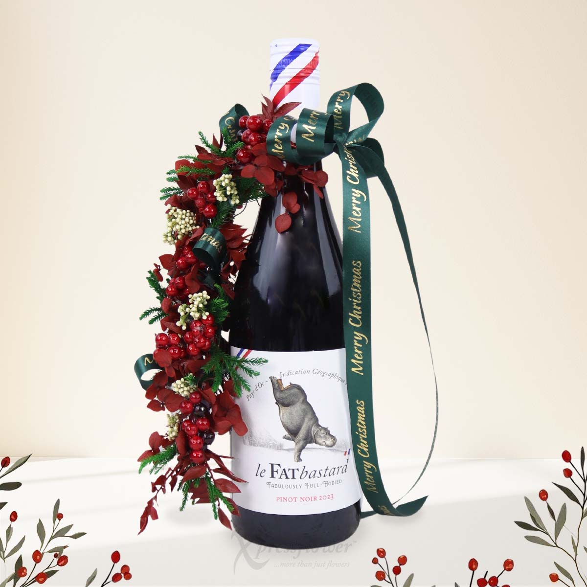 Crimson Toast (Pinot Noir with Christmas decorations)