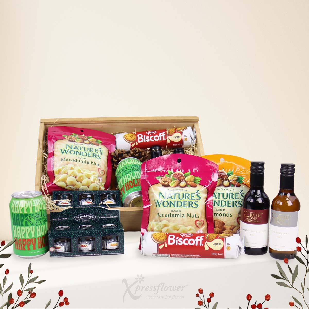XMGH2591 Festive Pairing Christmas Gift Basket 1b