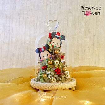 XMPR2342 Christmas Living Disney Preserved Flower Dome
