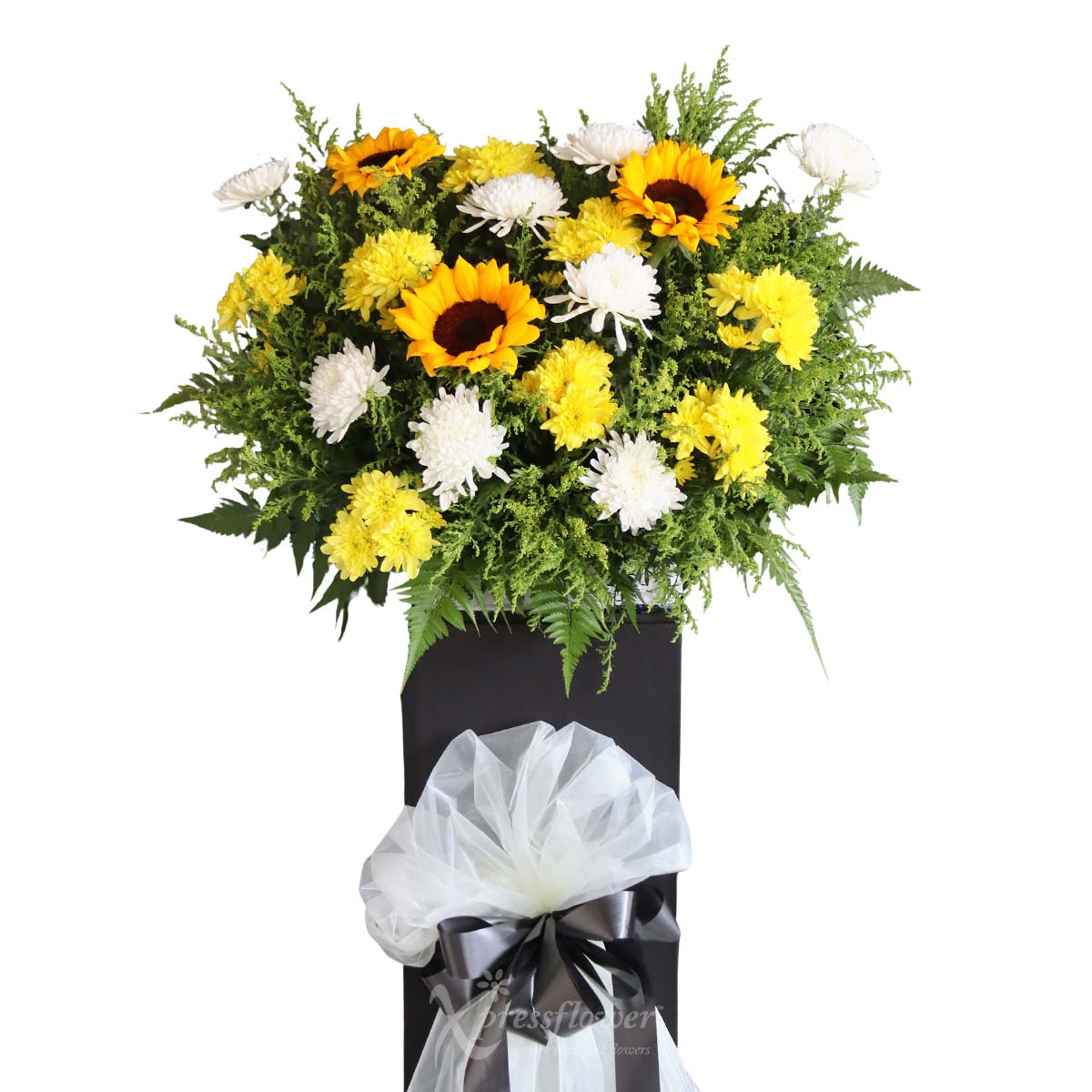 Golden Remembrance (Funeral Condolence Flower Wreath)