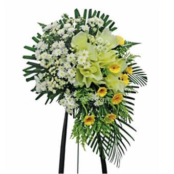 Cascading Strength (Funeral Condolence Flower Wreath)