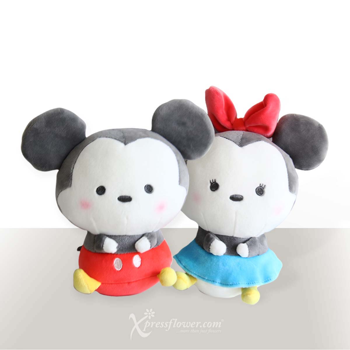 st2201 sincere devotion 3 Champagne Rose with Mickey Minnie Soft Toy 1b