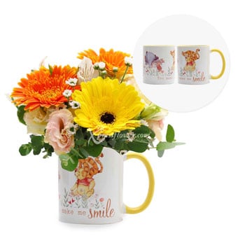 Forever in your Heart (Gerberas with Disney Winnie The Pooh Mug)