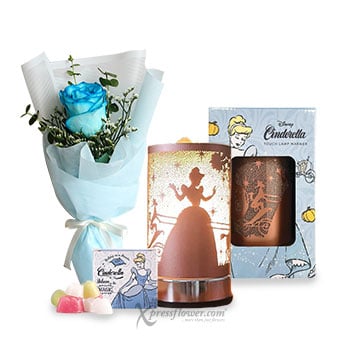 Secret Enigma (1 Blue Rose with Disney Touch Warmer and Candle Bundle)
