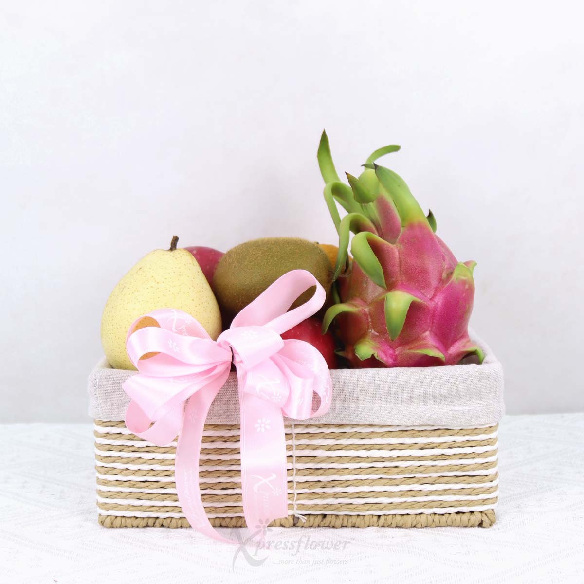 FH2502 Golden Nourish Sunflower Bouquet with Fruits Basket 1b