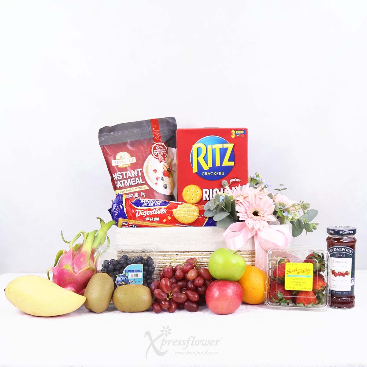 FH2513 Blush Bites Fruits Food with Floral Arrangement 1b