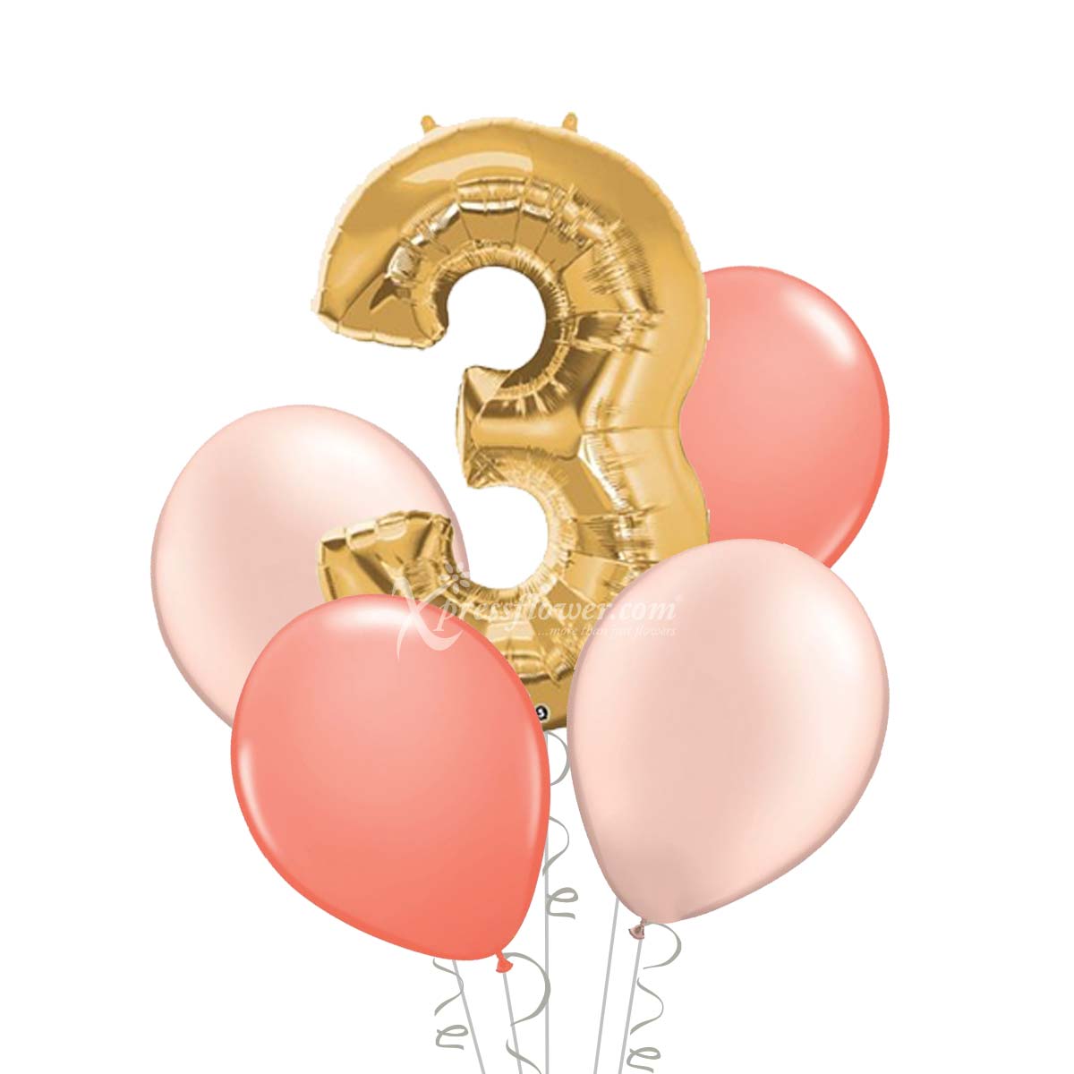 Peachy Radiant (Number Helium Balloons)