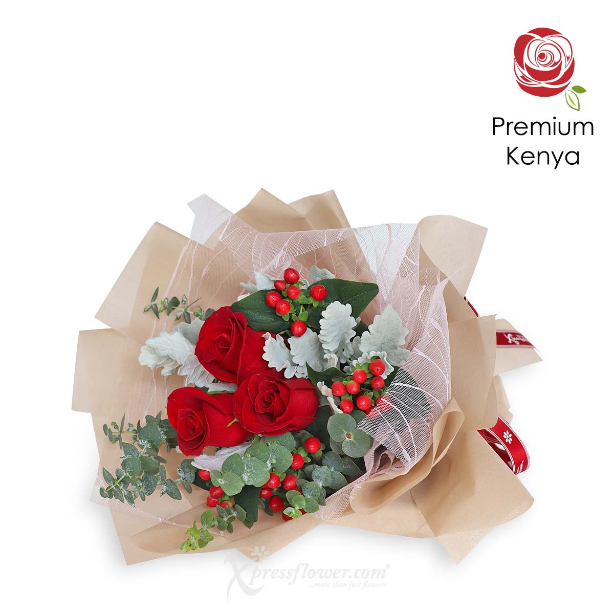 FHR2301_Crimson Charm 3 Red Roses with Chloe Perfume 1b