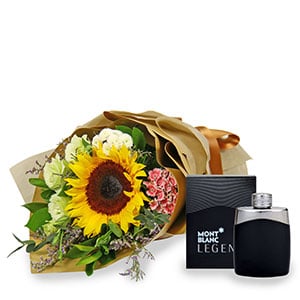 Dependable Dad (1 Sunflower with Mont Blanc Perfume)