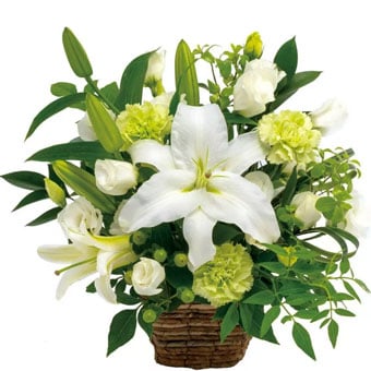 Funeral Arrangement in White and Green (JP)