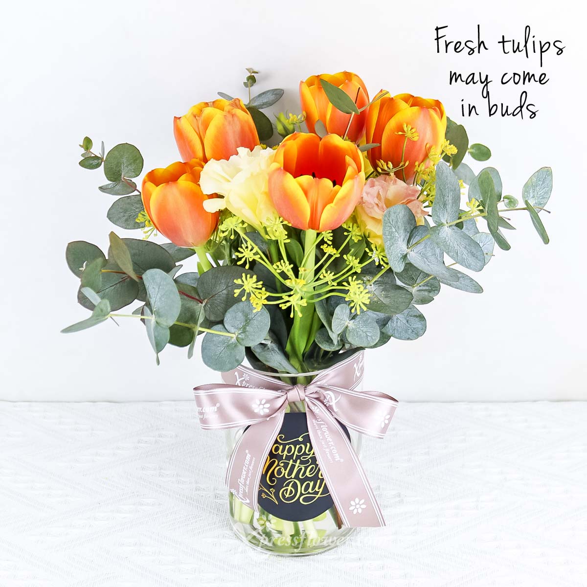 MDAR2451 Orange Blossom (6 Orange Tulips with "Happy Mother