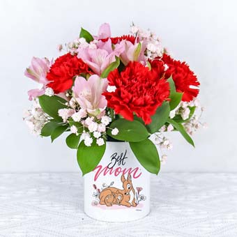 Petal Perfection (6 Red Carnations with Disney Bambi 