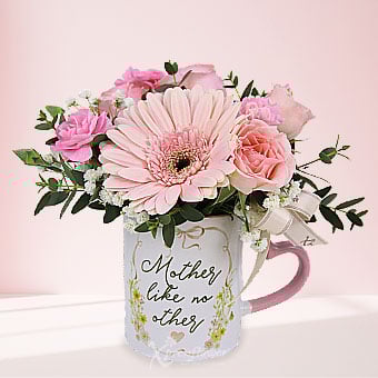 Soft Devotion (2 Pink Roses with 1 Light Pink Gerbera)