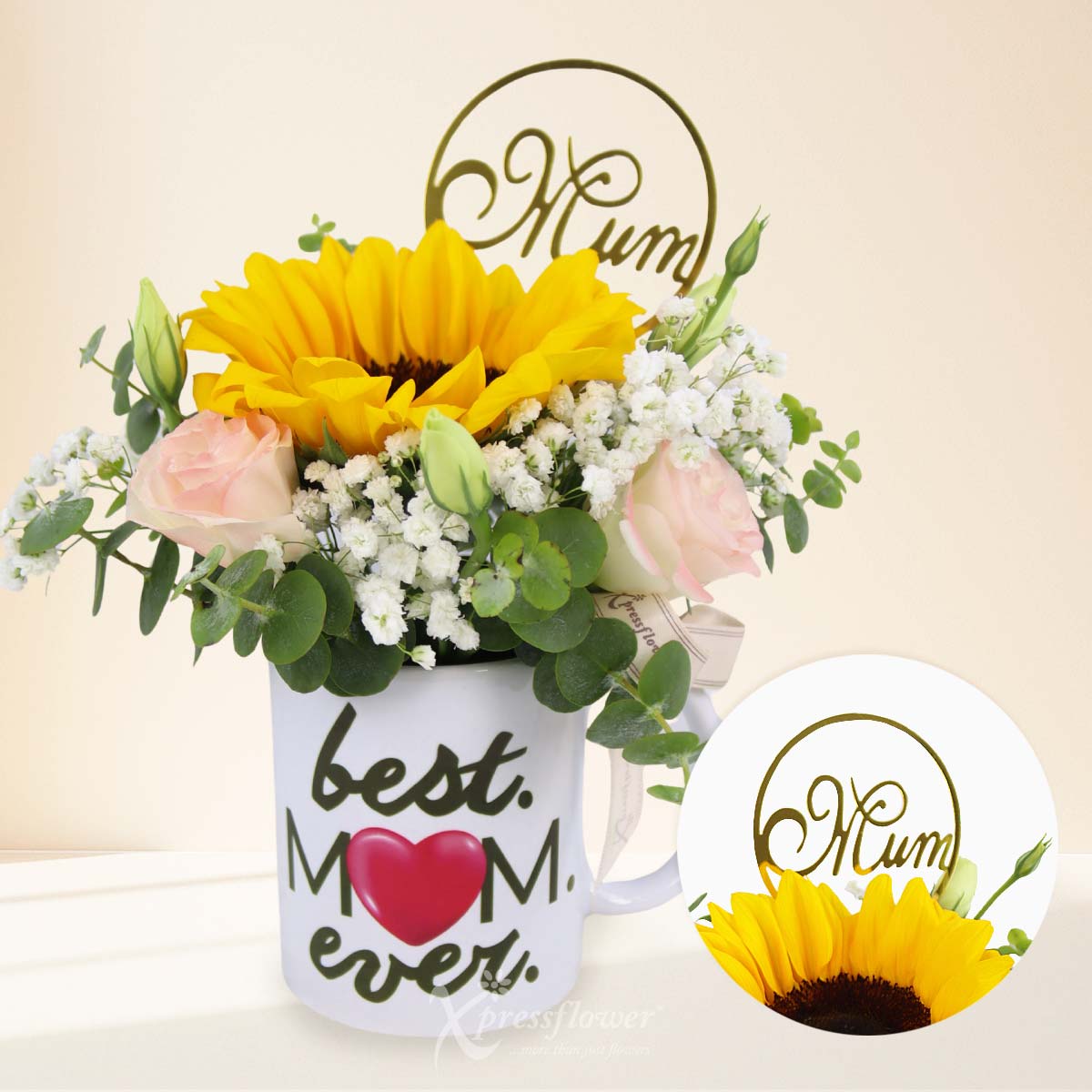 Happy Bloom (Sunflower with "Mum" Tag)