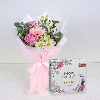 MDBL2366 Wholesome Affection (Pink Roses & Gerbera with EYS Bird’s Nest)