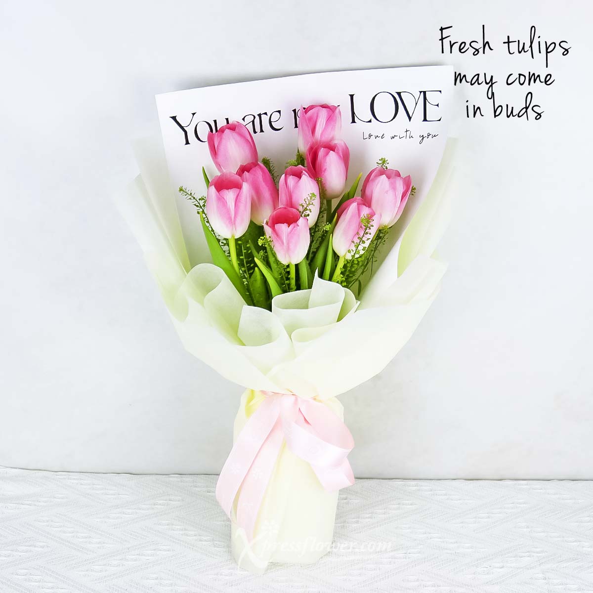 Petal Embrace (9 Pink Tulips)