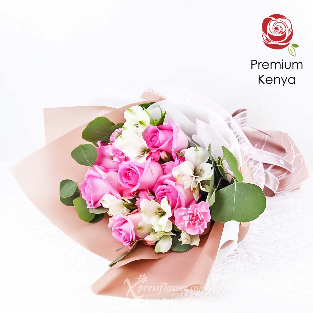MDBQ2406 Blushing Elegance (6 Dark Pink Roses) 1c