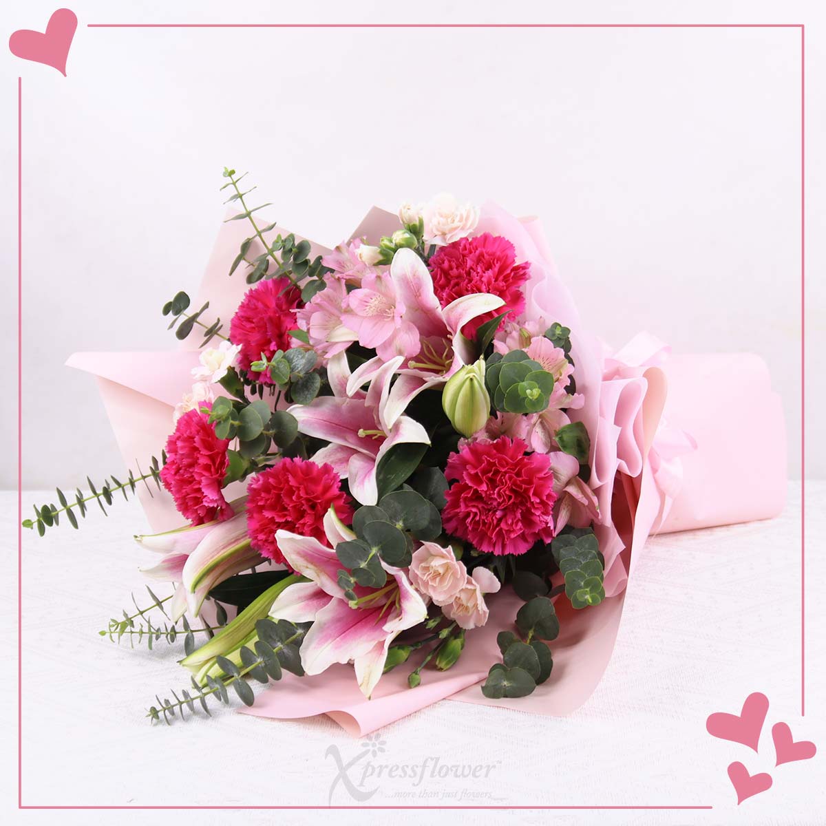 MDBQ2518_Blush-Tribute-Pink-Lily-Sprays-with-5-Pink-Carnations_1b