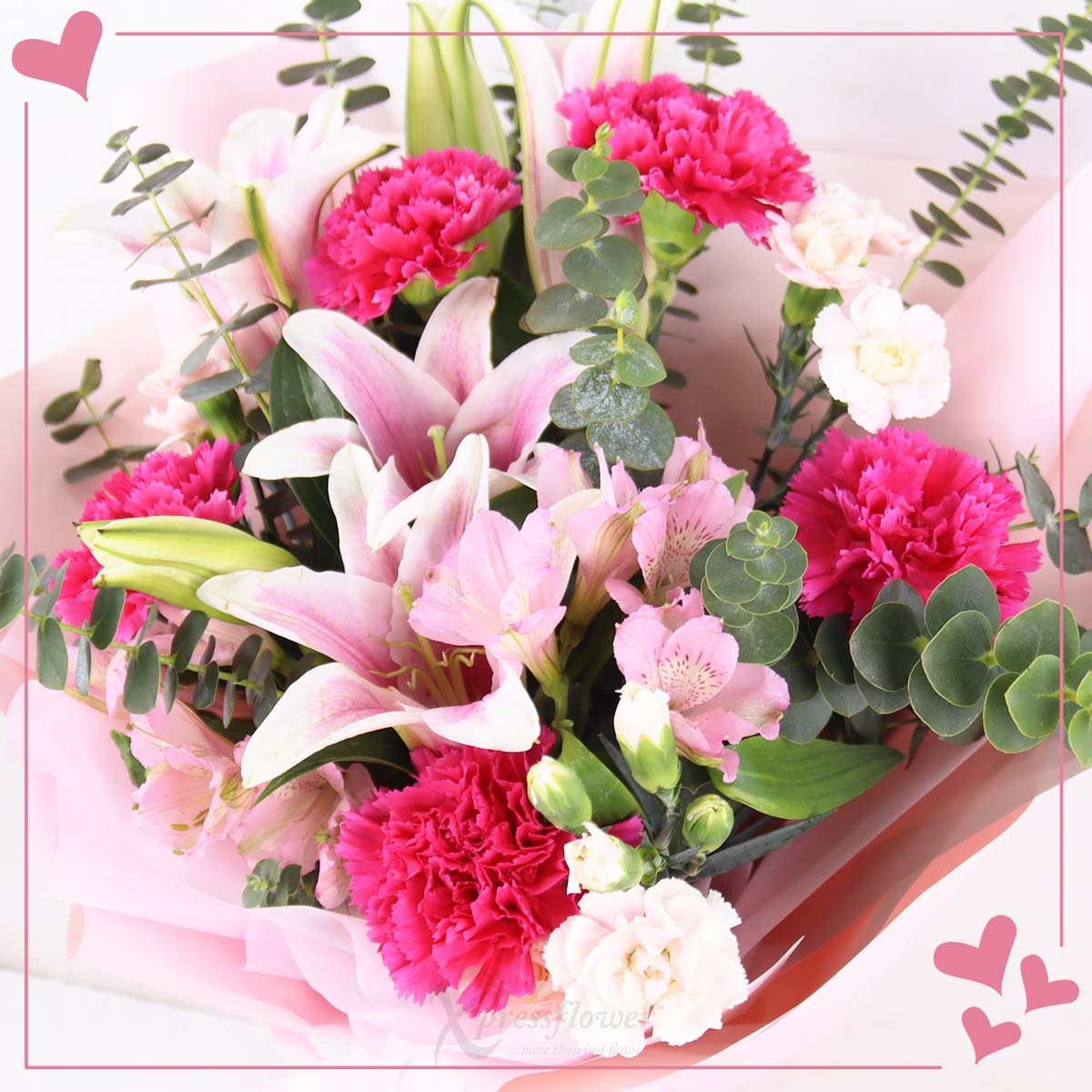 MDBQ2518_Blush-Tribute-Pink-Lily-Sprays-with-5-Pink-Carnations_1c