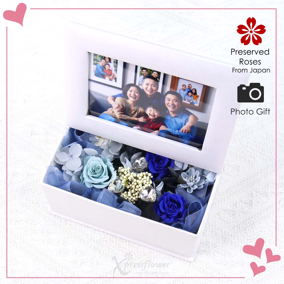 MDPG2568 Serene Moments Preserved Flowers Box with Personalised Photo 1b