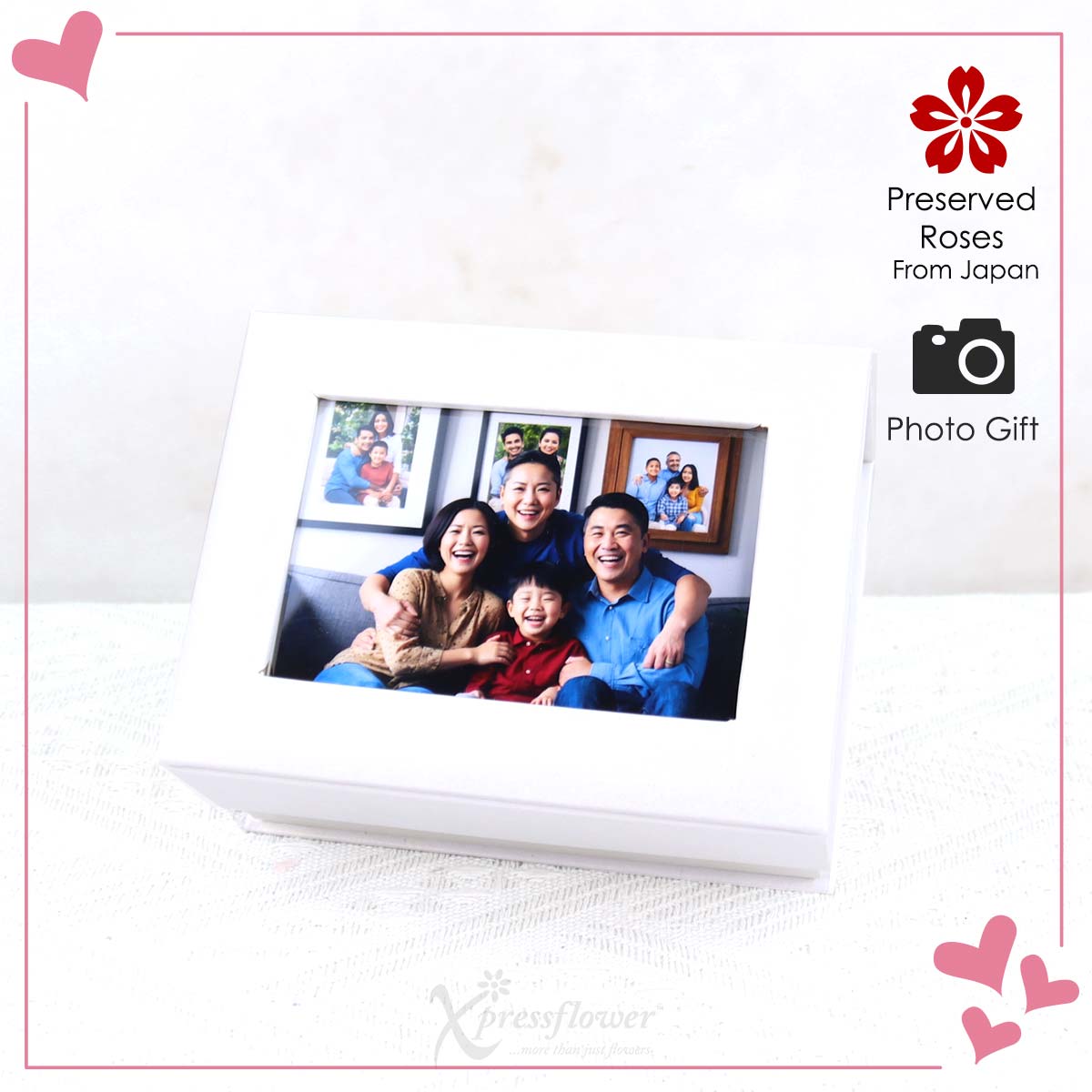 MDPG2568 Serene Moments Preserved Flowers Box with Personalised Photo 1c