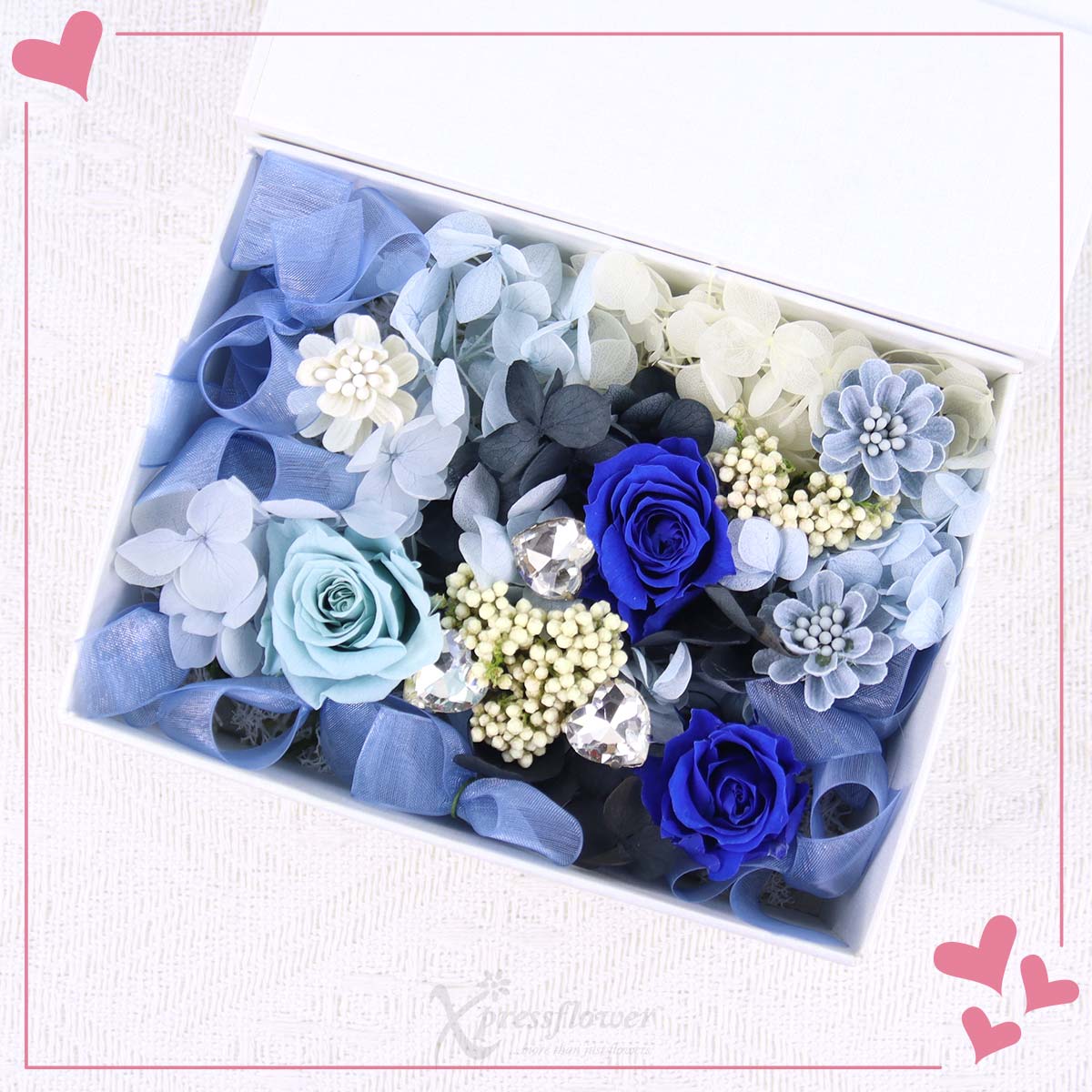 MDPG2568 Serene Moments Preserved Flowers Box with Personalised Photo 1e