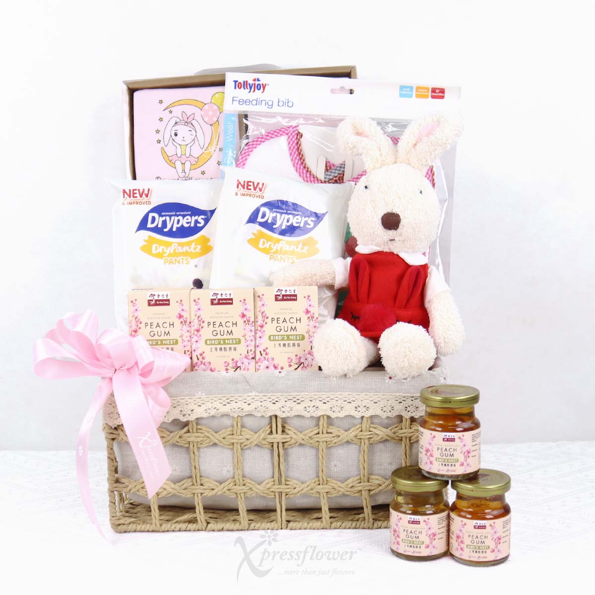 NB2525 Bunny Cuddles New Born Baby Hamper 1a GIRL