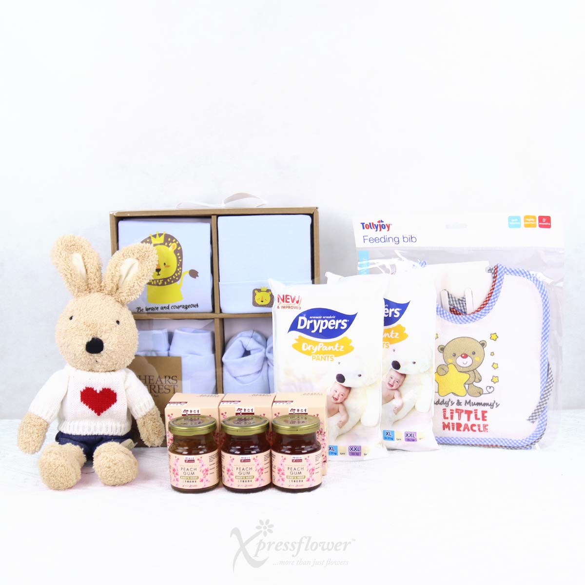 NB2525 Bunny Cuddles New Born Baby Hamper 1b BOY