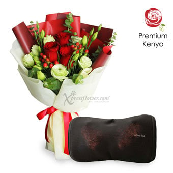 uCozy 3D Neck Massager (3 Red Roses with Osim neck massager)