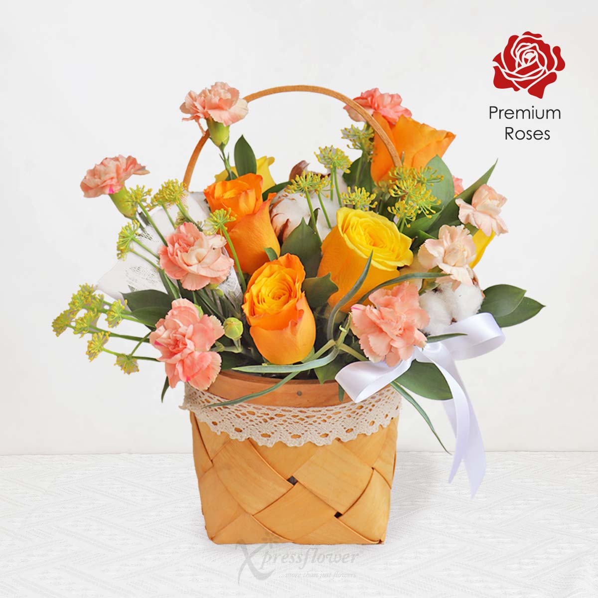 OS2403_Warm Serenity (Orange & Yellow Roses Arrangement with OSIM uMist Humidifier)_1b