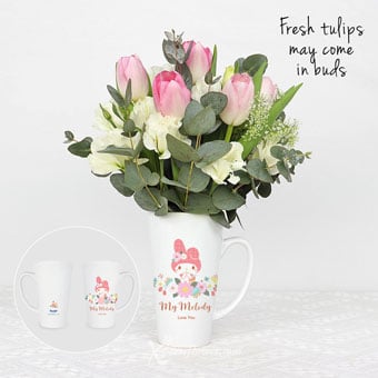 Floral Chime (5 Pink Tulips with Sanrio My Melody Mug)