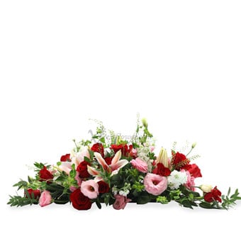 WD1707 Forever and Always (Pink Lilies & Red Roses Centerpiece)