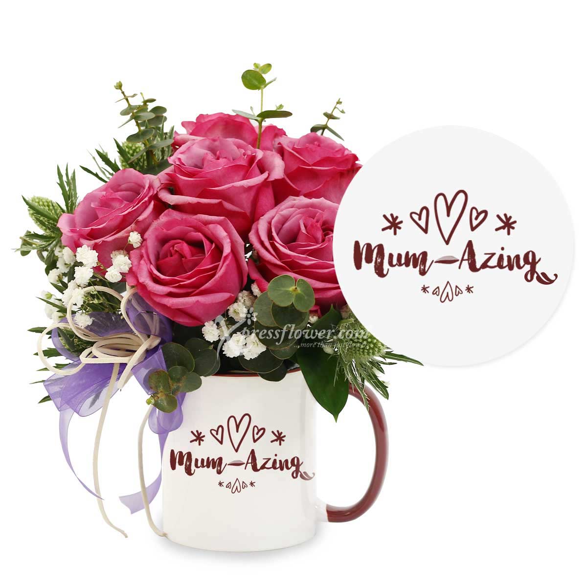 Mum-azing (6 Yam Roses with Mug)